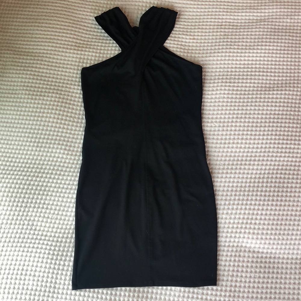 Black halter dress